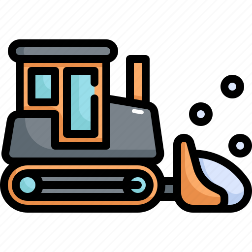 Construction, tool, snow, winter, bulldozer icon - Download on Iconfinder