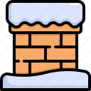 chimney, christmas, winter, decoration, snow, fireplace