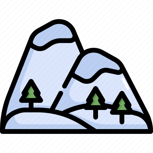 Nature, mountain, winter, snow, tree, landscape icon - Download on Iconfinder
