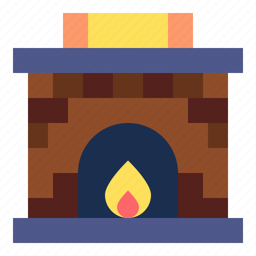 Fireplace, living, room, fire, winter, warm icon - Download on Iconfinder