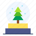 globe, ornament, snow, tree, decoration