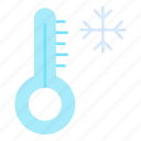 thermometer, freezing, snow, flake, cold, weather
