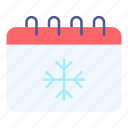 calendar, date, snow, flake, winter, festival