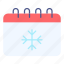 calendar, date, snow, flake, winter, festival 