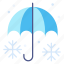 umbrella, snowing, snow, flake, winter, weather 