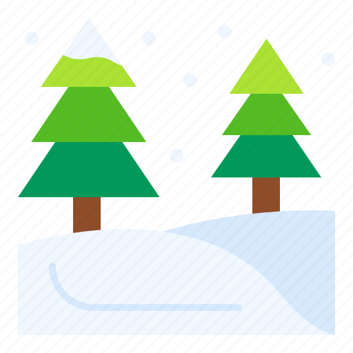 Forest, snow, pine, tree, fall, weather icon - Download on Iconfinder