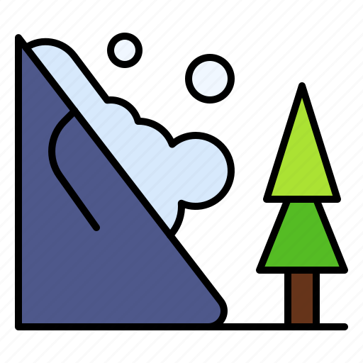 Avalanche, tree, natural, disaster, snowing, falling icon - Download on Iconfinder