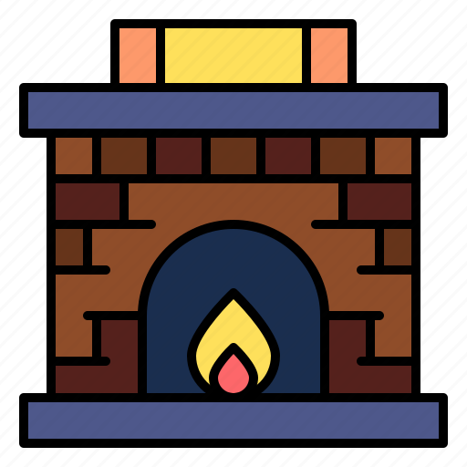 Fireplace, living, room, fire, winter, warm icon - Download on Iconfinder
