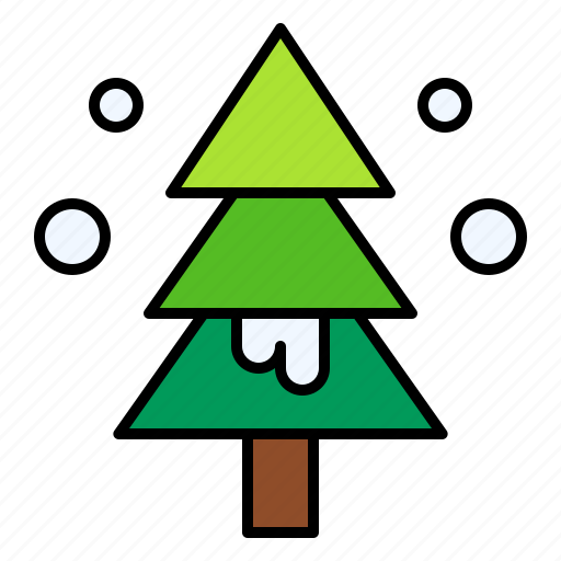 Tree, snowing, winter, weather, pine icon - Download on Iconfinder