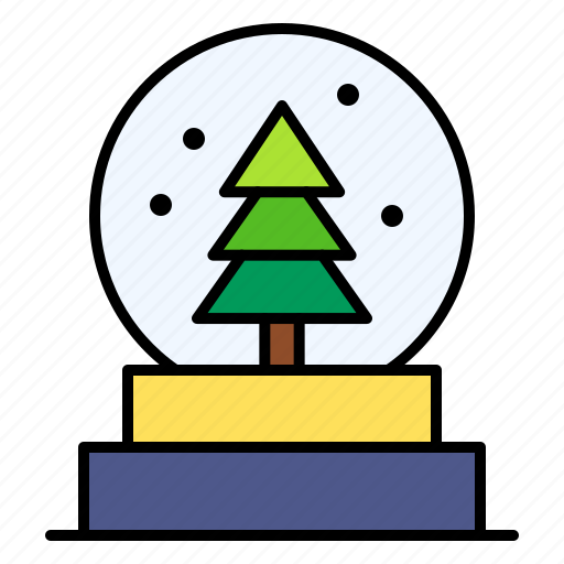 Globe, ornament, snow, tree, decoration icon - Download on Iconfinder