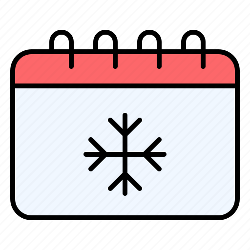 Calendar, date, snow, flake, winter, festival icon - Download on Iconfinder