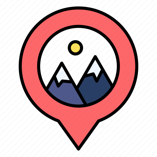 Placeholder, pin, mountain, travel, nature icon - Download on Iconfinder