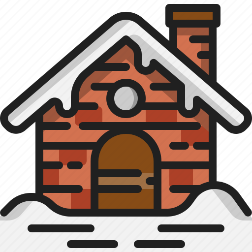 Hut, cottage, home, winter, building, brick, snow icon - Download on Iconfinder