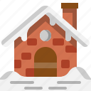 hut, cottage, home, winter, building, brick, snow