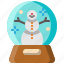 snow, globe, glass, sphere, snowman, decoration, winter 