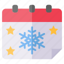 calendar, season, winter, snowflakes, schedule, date