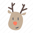 reindeer, deer, winter, cute, christmas