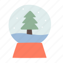 snow, globe, christmas, decoration