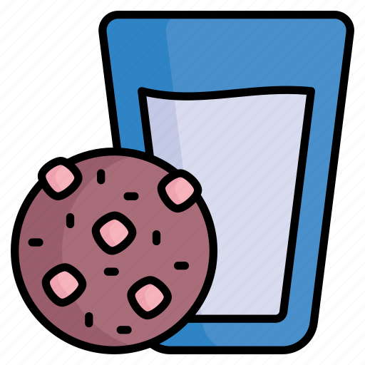 Cookies, confectionery, biscuits, milk, glass, snack, desert icon - Download on Iconfinder