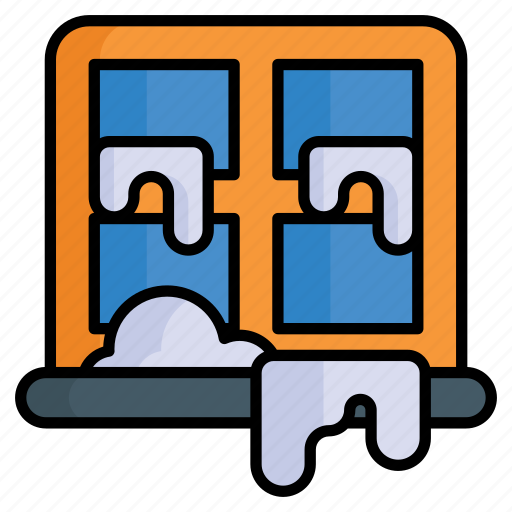 Window, snow, winter, weather, frost, glass, cold icon - Download on Iconfinder