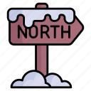 guidepost, fingerpost, direction, north, pole, signpost, snow
