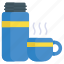 thermos, hot, teacup, cup, beverage, flask, drink 