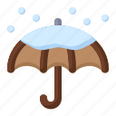 umbrella, protection, snow, winter, snowflake