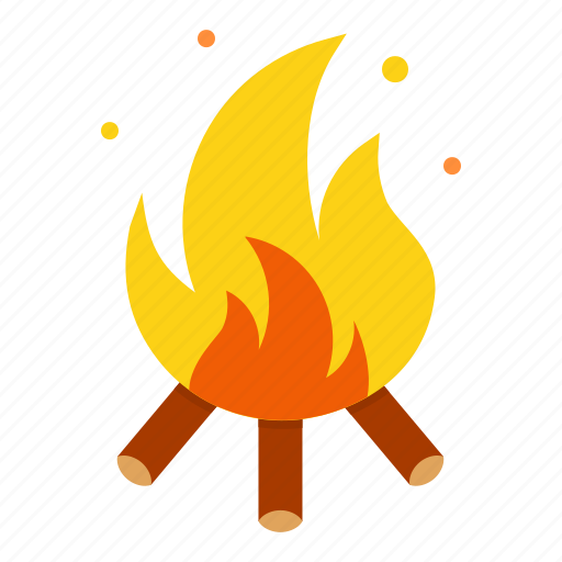 Bonfire, camping, fire, heat, warm, wood, hygge icon - Download on Iconfinder