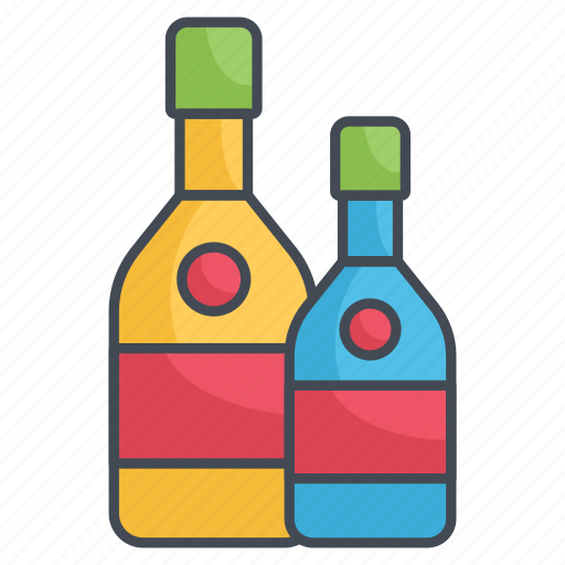 Red, drink, bottle, alcohol, label icon - Download on Iconfinder