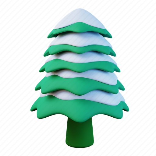 Winter, snowy, pine, tree, snowflake, snow, forest 3D illustration - Download on Iconfinder