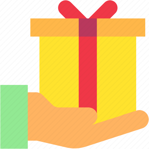 Gift, box, present, package, hand icon - Download on Iconfinder