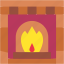 fireplace, chimney, warm, living, room, winter 