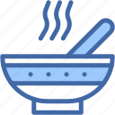 hot, soup, spoon, food, and, restaurant, bowl