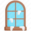 window, home, winter, house, snowy