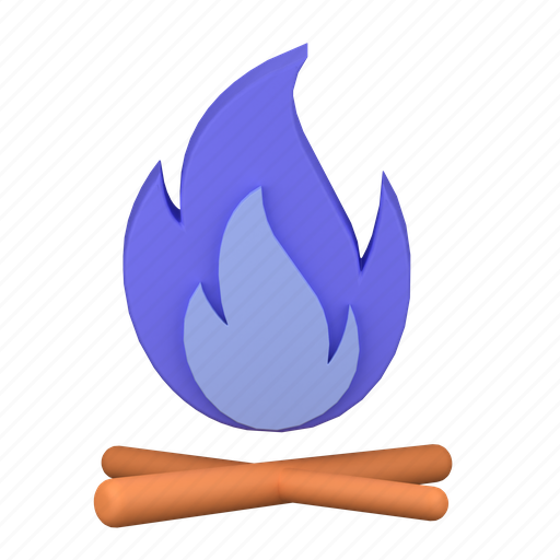 Bonfire, campfire, burn, camping, flame 3D illustration - Download on Iconfinder