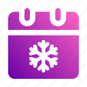 winter, time, and, date, snowflake, season, calendar