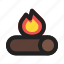 bonfire, fire, camping, wood, flames 