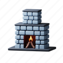 fireplace, fire, heat, chimney, wall, bonfire, season, celebration, winter 