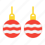 ball, banble, christmas, decoration, earring, winter 