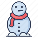 snowman, winter, snow, christmas, scarf, xmas