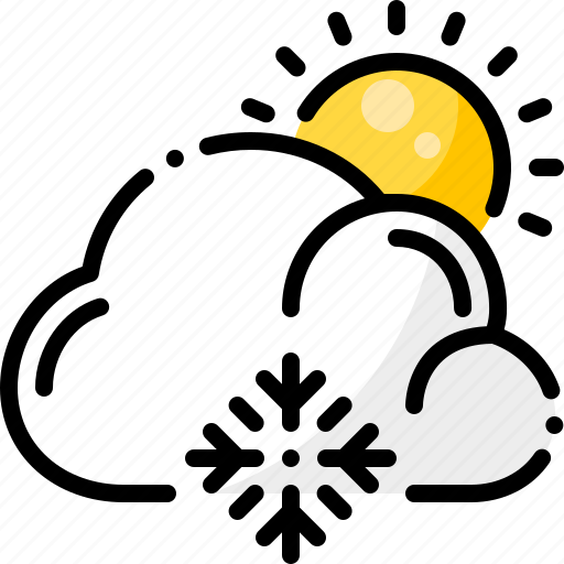 Cloud, forecast, snow, snowflake, sunny, weather, winter icon - Download on Iconfinder