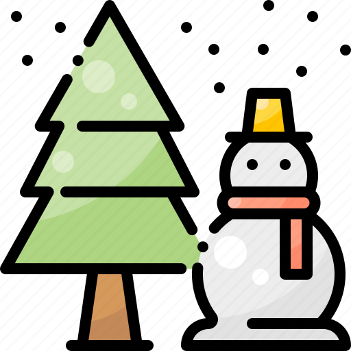 Cold, nature, pine, snow, snowman, tree, winter icon - Download on Iconfinder