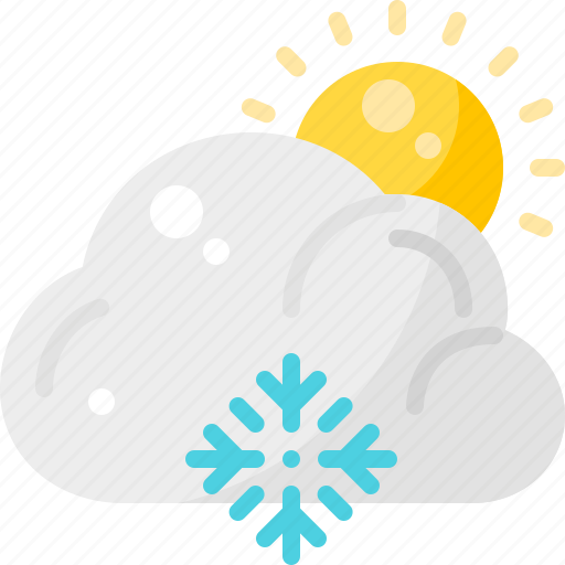 Cloud, forecast, snow, snowflake, sunny, weather, winter icon - Download on Iconfinder