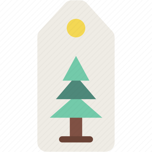 Pine, tree, price, tag, xmas, label, merry icon - Download on Iconfinder