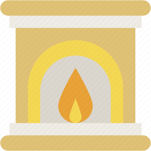 Fireplace, fire, chimney, furniture, and, household, winter icon - Download on Iconfinder