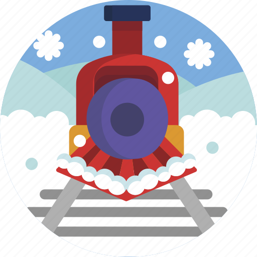 Cold, season, snow, train, train track, winter icon - Download on Iconfinder