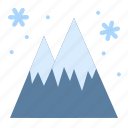 mountain, winter, snow