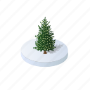 tree, isometric, winter, object, merry, christmas, nature, label, snowy