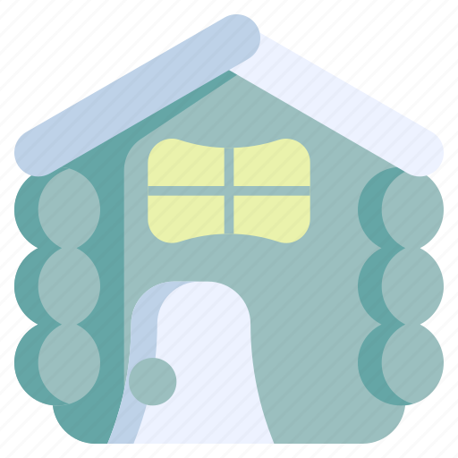 Winter, cabin, log, house, wooden, home, cottage icon - Download on Iconfinder