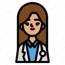 doctor, woman, user, avatar, job
